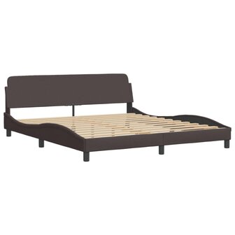 Bed met matras stof donkerbruin 180x200 cm 4