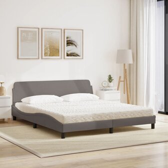 Bed met matras stof taupe 180x200 cm 3