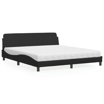 Bed met matras kunstleer zwart 180x200 cm 1