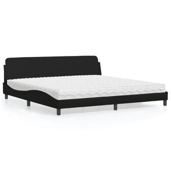 Bed met matras kunstleer zwart 200x200 cm 1