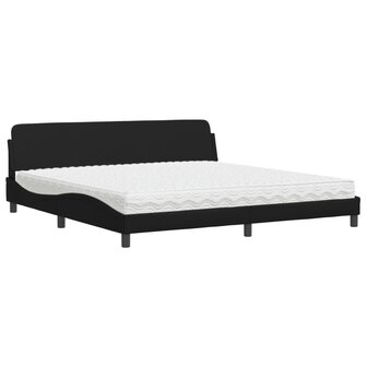 Bed met matras kunstleer zwart 200x200 cm 2