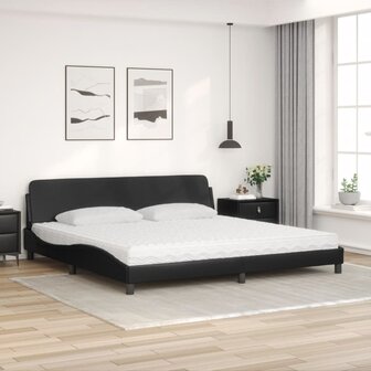 Bed met matras kunstleer zwart 200x200 cm 3