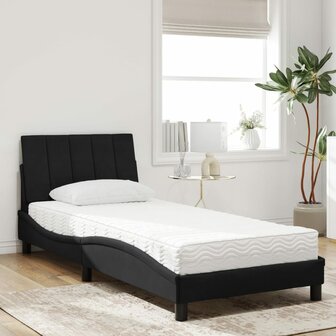 Bed met matras fluweel zwart 80x200 cm 3