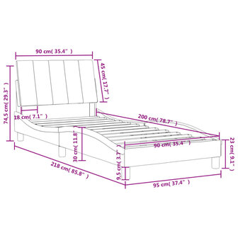 Bed met matras fluweel zwart 90x200 cm 11