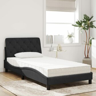 Bed met matras fluweel zwart 100x200 cm 3