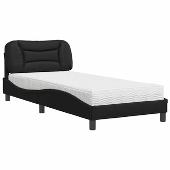 Bed met matras kunstleer zwart 80x200 cm 2