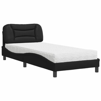 Bed met matras kunstleer zwart 90x200 cm 2