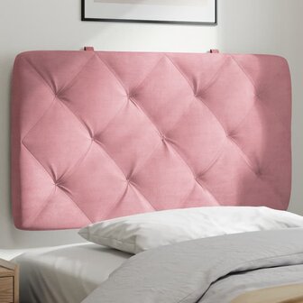 Hoofdbordkussen 80 cm fluweel roze 1