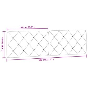 Hoofdbordkussen 180 cm fluweel lichtgrijs 10