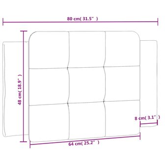 Hoofdbordkussen 80 cm kunstleer zwart 9