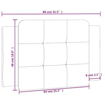 Hoofdbordkussen 80 cm kunstleer wit en zwart 10