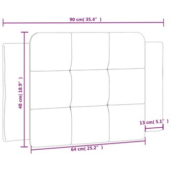 Hoofdbordkussen 90 cm kunstleer wit 9