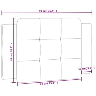 Hoofdbordkussen 90 cm kunstleer bruin 9