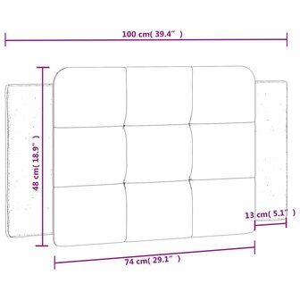 Hoofdbordkussen 100 cm kunstleer grijs 9