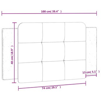 Hoofdbordkussen 100 cm kunstleer zwart en wit 10