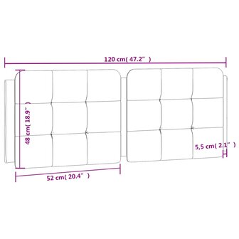 Hoofdbordkussen 120 cm kunstleer zwart 9