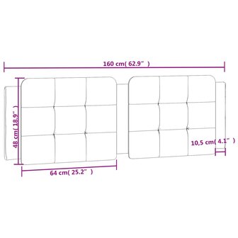 Hoofdbordkussen 160 cm kunstleer bruin 9