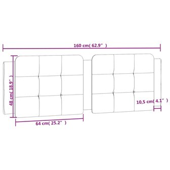 Hoofdbordkussen 160 cm kunstleer cappuccinokleurig 9