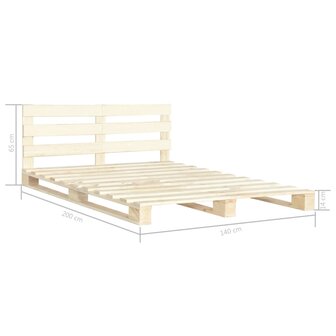 Bedframe pallet massief grenenhout 140x200 cm 7