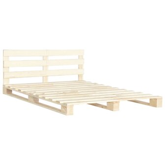 Bedframe pallet massief grenenhout 200x200 cm 2