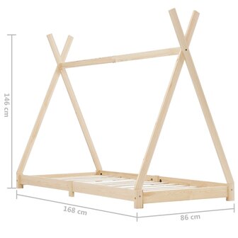 Kinderbedframe massief grenenhout 80x160 cm 7