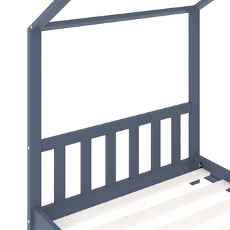 Kinderbedframe massief grenenhout grijs 90x200 cm 6