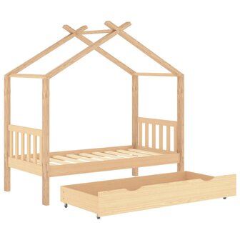 Kinderbedframe met lade massief grenenhout 80x160 cm 5