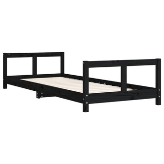 Kinderbedframe 80x200 cm massief grenenhout zwart 3