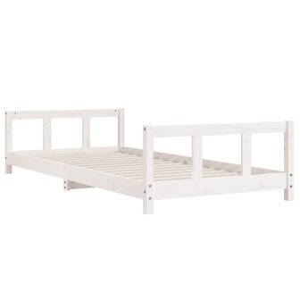 Kinderbedframe 90x200 cm massief grenenhout wit 3