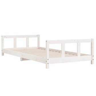 Kinderbedframe 90x200 cm massief grenenhout wit 6