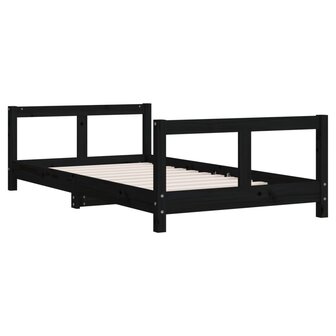 Kinderbedframe 80x160 cm massief grenenhout zwart 3