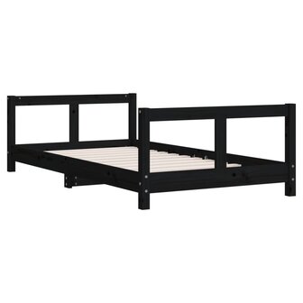 Kinderbedframe 80x160 cm massief grenenhout zwart 6