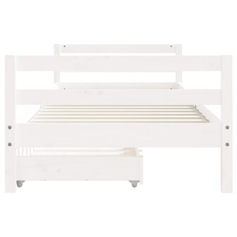 Kinderbedframe met lades 90x190 cm massief grenenhout wit 5