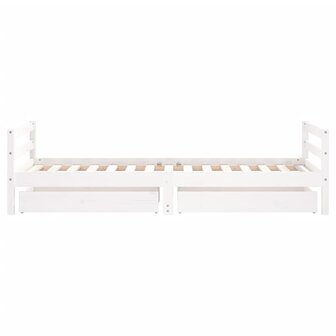 Kinderbedframe met lades 90x190 cm massief grenenhout wit 6