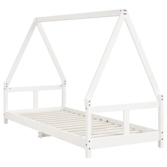 Kinderbedframe 80x200 cm massief grenenhout wit 3