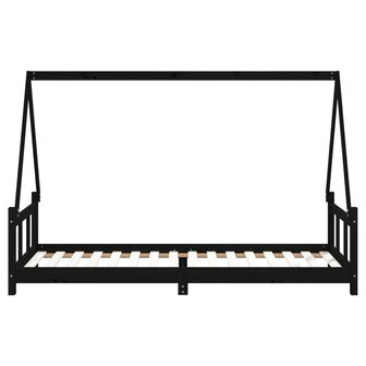 Kinderbedframe 90x200 cm massief grenenhout zwart 5