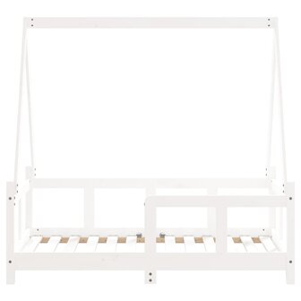 Kinderbedframe 70x140 cm massief grenenhout wit 5