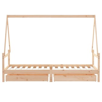 Kinderbedframe met lades 80x200 cm massief grenenhout 6