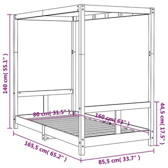 Kinderbedframe 80x160 cm massief grenenhout 9