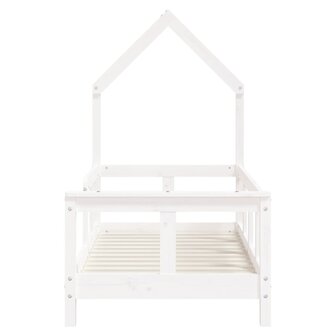 Kinderbedframe 70x140 cm massief grenenhout wit 4