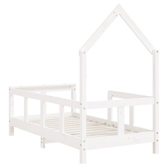 Kinderbedframe 70x140 cm massief grenenhout wit 6