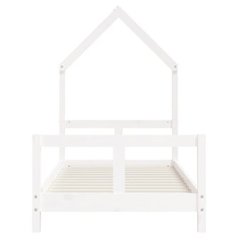 Kinderbedframe 80x160 cm massief grenenhout wit 4