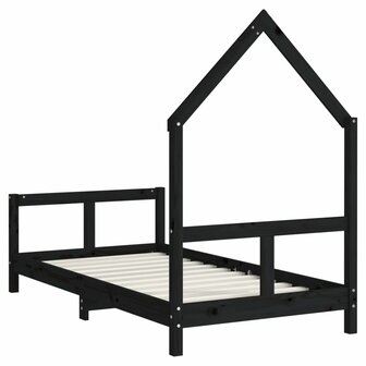 Kinderbedframe 80x160 cm massief grenenhout zwart 6