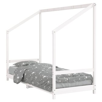 Kinderbedframe 80x200 cm massief grenenhout wit 2