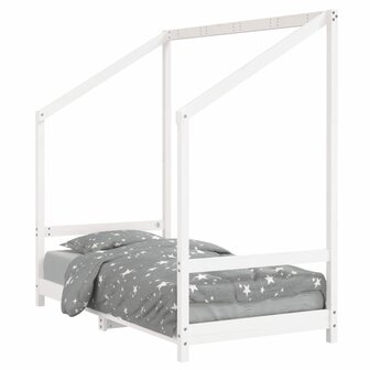 Kinderbedframe 80x160 cm massief grenenhout wit 2