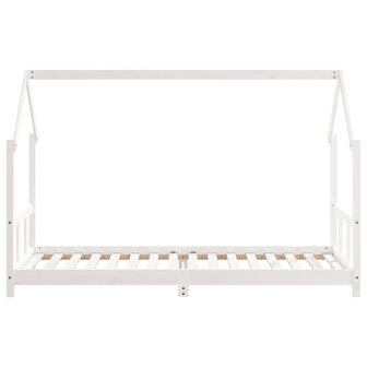 Kinderbedframe 90x200 cm massief grenenhout wit 4