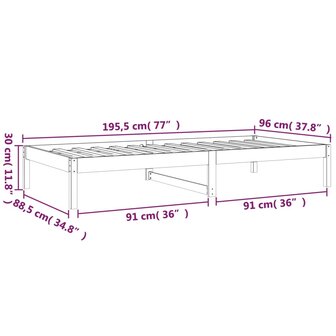 Slaapbank 90x190 cm massief grenenhout honingbruin 11