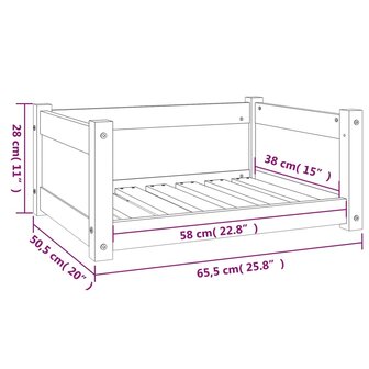 Hondenmand 65,5x50,5x28 cm massief grenenhout honingbruin 8