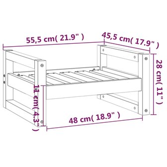 Hondenmand 55,5x45,5x28 cm massief grenenhout 8