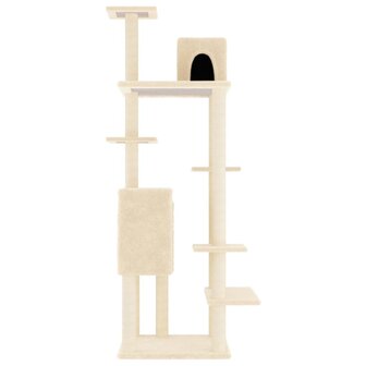 Kattenmeubel met sisal krabpalen 154 cm cr&egrave;mekleurig 4